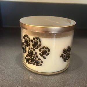 Decorative Cream Candle with Black Paw Prints ( Bath&Body works)
